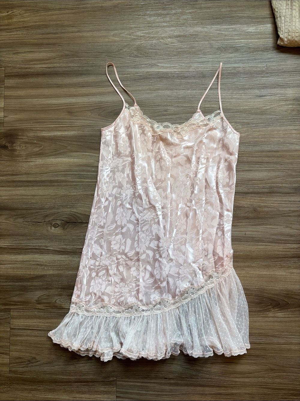 Today Tonight Silky Pink Lace-Trim Slip Dress - Women's Intimates